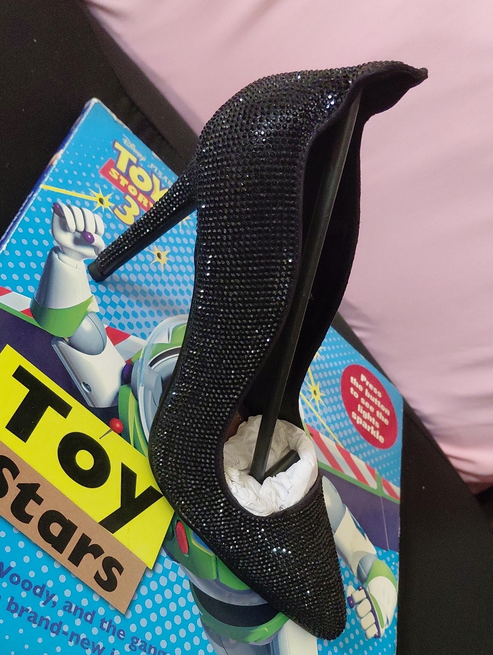 Black Crystal Embellished Stiletto Pump